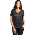 thumbnail image 2 of Thread Tank Lead Like A Girl Women's Relaxed V-Neck T-Shirt Tee Charcoal X-Large, 2 of 6
