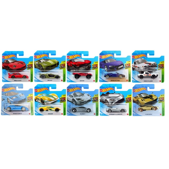 Hot Wheels 2021 Exotics Complete Set of 10 Diecast Vehicles 1/10 Thru 10/10 Short Card Version