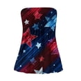thumbnail image 4 of Women’s 250th Anniversary Tube Top Off Shoulder Sleeveless Patriotic Print Lightweight Polyester Casual Beach Party, 4 of 5