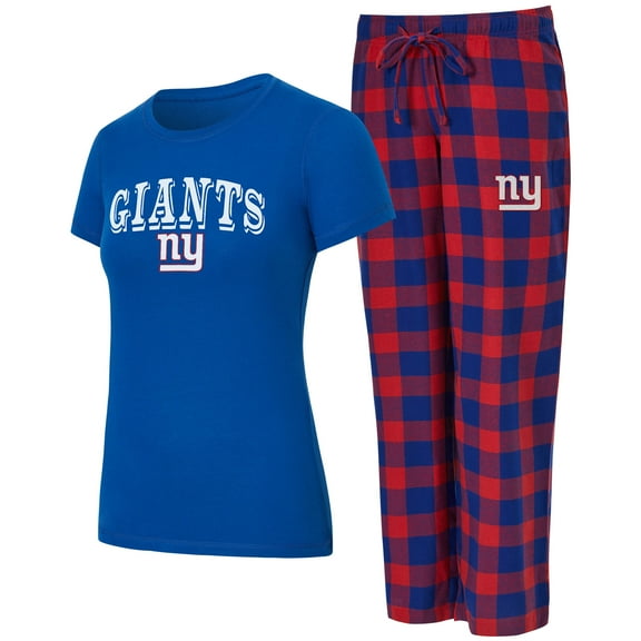 Women's-Concepts Sport  Royal/Red New York Giants Avondale T-Shirt & Pants Flannel PJ Set