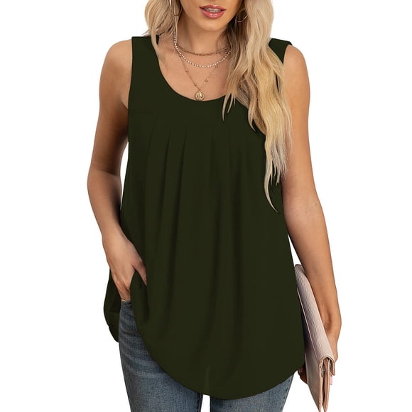 Blusa sin mangas de gasa para mujer Nikou verano
