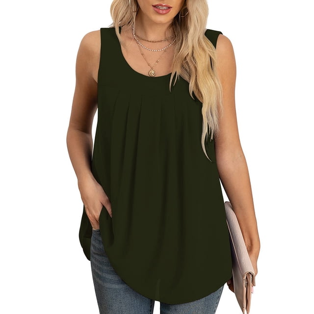Blusa sin mangas de gasa para mujer Nikou verano