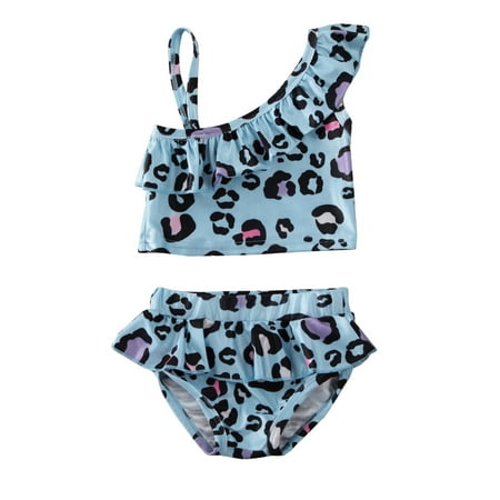 

Bagilaanoe Toddler Baby Girls Swimsuits 2 Piece Bikinis Set Print Sleeveless Leopard Print Ruffle Tops + Shorts 6M 12M 18M 24M 3T 4T 5T Kids Swimwear Bathing Suit Beachwear