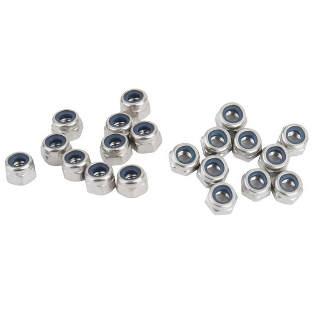 20 piezas y M3 colr de nailon de acero inoxidable tuercas autoblocantes tornillos tornillos, alta , duradero Macarena Tuercas de nailon de acero inoxidable