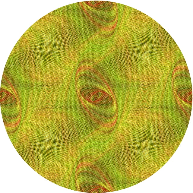 Ahgly Tapis de Zone Rond Lavable en Machine Intérieur Transitionnel Brun Doré Foncé, 3 Pieds Rond