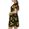 thumbnail image 2 of Balery Flower (2) Vestidos sueltos de manga corta para mujer, vestidos de verano 2025, vestidos casuales de corte A con vuelo., 2 of 6