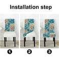 thumbnail image 5 of Floral Redand Yellow On A Turquoise Color Dining Chair Covers Set of 4,Stretch Parsons Chair Slipcovers Universal Removable Washable Chair Seat Covers Protector for Dining Room,Kitchen, 5 of 6