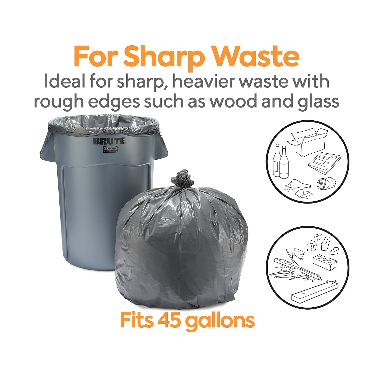 Staples Coastwide Professional 40-45 Gallon Trash Bag 40" x 46" Low Density 1.5 mil Black 100