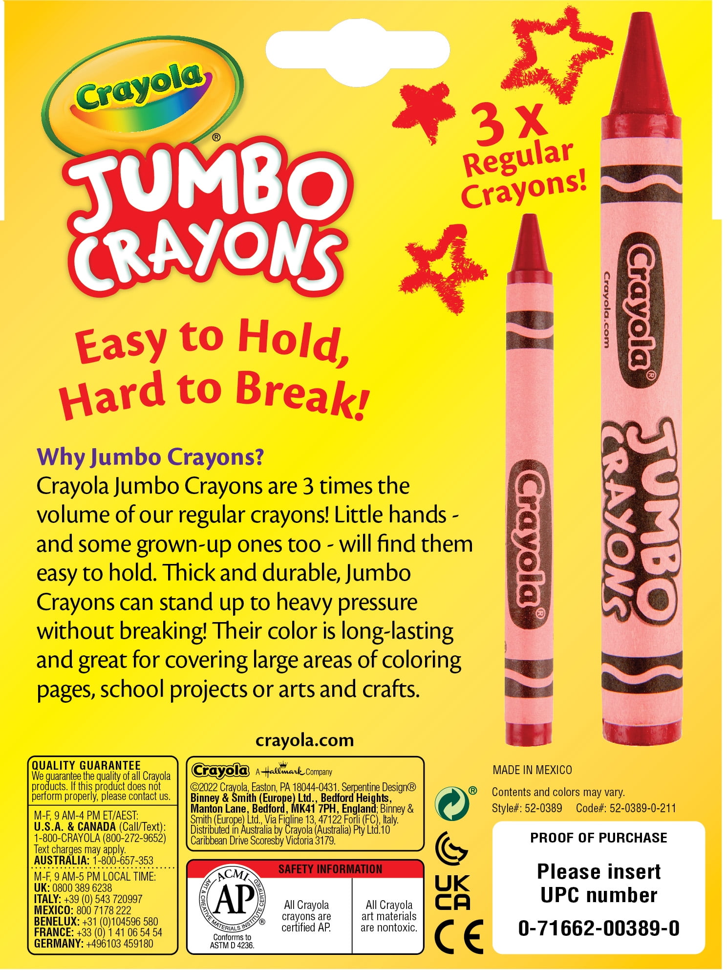 Play-Doh Jumbo Crayons 8-set