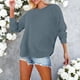 thumbnail image 2 of RKSTN Women's Long Sleeve Shirt Tops Oversized Crewneck Side Split Pullover T Shirt Top Womens Casual Solid Plus Size Raglan Relaxed Fits Loose Comfy Tee Shirt Fall Spring Clothes, 2 of 8
