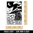 thumbnail image 2 of Trick or Treat Witch with Bats and Jack o Lantern Pumpkin Rectangle Rubber Stamp Stamping Scrapbooking Crafting - Large 2.5in, 2 of 7