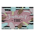 thumbnail image 3 of Saying Cutting Board, Summer Time Lettering with Delicious Doodle Ice Cream Sticks on Striped Background, Decorative Tempered Glass Cutting and Serving Board, in 3 Sizes, by Ambesonne, 3 of 5