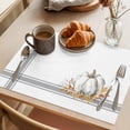 thumbnail image 3 of Thanksgiving Pumpkin Placemats Set of 6, Fall Country Retro Leaf Orange Theme Non-Slip Place Mats Washable Table Mats for Kitchen Dining Table Decorations Indoor/Outdoor, 3 of 9