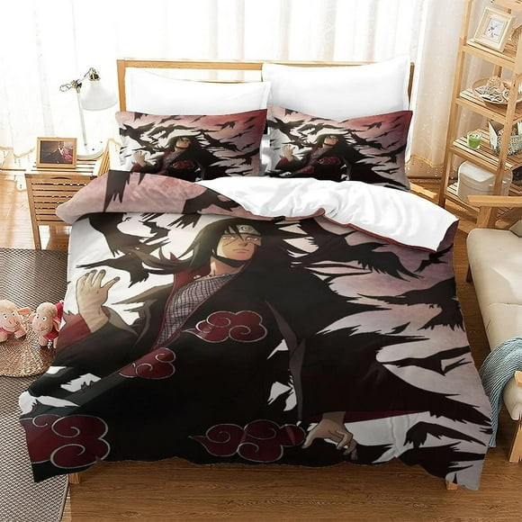 Ghost Slayer 3-piece Set Bedding Set 3D Print Comforter Cover with Zipper ForTeens And Kids Adults Soft Microfiber Bedspread Cover(King220x240cm)