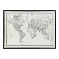 thumbnail image 2 of Kate and Laurel Sylvie Vintage Black and White World Map Framed Canvas Wall Art by The Creative Bunch Studio, 28x38 Black, Travel-Inspired Art for Wall, 2 of 6