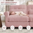 thumbnail image 5 of Hvoonc 98" Modular Sectional Sofa for Living Room, L Shaped Couch with Ottoman Chaise, Chenille Upholstery, Pink, 5 of 9