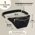 thumbnail image 5 of Black Oversized Fanny Pack, Plus Size Crossbody Bag with Adjustable Belt Straps, 5 of 8