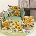 thumbnail image 4 of Throw Pillow Covers 18x18 Set of 4, Soft Cotton Sunflowers Decorative Pillow Cases, Modern Pillow Covers with Hidden Zipper for Bed, Sofa, Couch, Living Room, Bedroom Decorative Pillowcase, 4 of 6