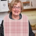 thumbnail image 4 of LEEYNEER 1pc or 2pcs Adult Bibs - Pink Grid Pattern Dining Apron & Facial Protector  Machine Washable Linen Fabric - Spillproof Mealtime Bibs for Seniors  Easy-Clean Kitchen & Restaurant, 4 of 6
