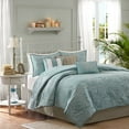 thumbnail image 1 of Madison Park Carmel 7 Piece Comforter Set, King, Blue, 1 of 8