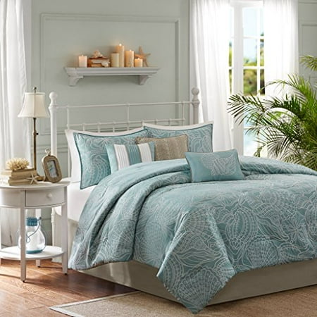 Madison Park Carmel 7 Piece Comforter Set, Queen, Blue | Walmart Canada