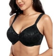 thumbnail image 3 of Exerin Minimizer Bras for Women Soft Fabric Comfort Full Figure Unpadded Underwire Everyday Bra(Black,36DDD), 3 of 6