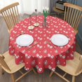 thumbnail image 3 of Christmas Round Tablecloth 70x70in(178x178cm) – Waterproof Polyester Table Cover with Full Print Design, Wrinkle Resistant & Washable for Kitchen Dining Party Decor, 3 of 6