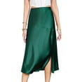 thumbnail image 4 of Nlife Women High Waist Silk Satin Side Split Midi Skirt, 4 of 7