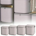 thumbnail image 2 of Bizhua Pink Striped Storage Bag 100L100L Household Seasonal Quilt Striped Storage Bag Moving Clothes Luggage Bag Large Capacity Packing Bag, 2 of 9