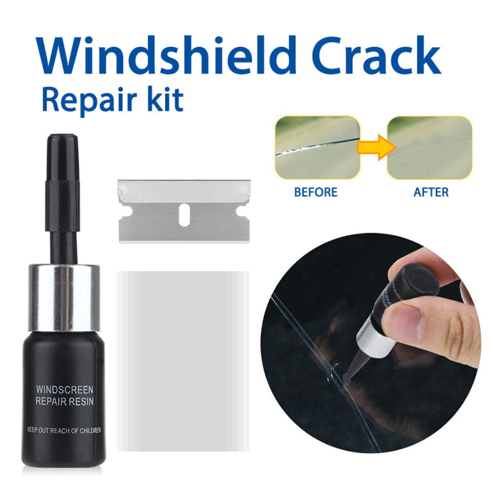 Hiroke Glass Repair Kit, Cracks Gone Glass Repair Kit for Windshields, Windshield Crack Repair Kit Car Window Glass Liquid Repair Set, Broken Window Glass