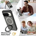 thumbnail image 3 of Asuwish Phone Case for Google Pixel 9/10/9 Pro/10 Pro 5G Tempered Glass Screen Protector Magnetic Bracket stand Translucent Shockproof Protective Cell Cover Pixel9 Pixel10 9Pro 10Pro Women Men Black, 3 of 8