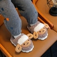 thumbnail image 4 of Generic Little/big Kids Boys Girls Cute Plush Slippers Indoor Home Warm Baby Anti Slip Close Toe Flock Shoes（18-24 Months Gray）, 4 of 5
