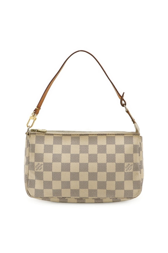 Pre-Owned LOUIS VUITTON Damier Azur Pochette Accessory Bag N41207 (Fair)