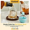 thumbnail image 2 of Ice Ball Maker Mold, Silicone Round Sphere Ice Molds, Whiskey Ice Mold, 2.5 Inch Ice Balls for Whiskey Cocktails - Easy Release(Yellow), 2 of 5