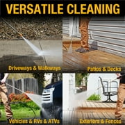 Poulan Pro Gas Pressure Washer, 3100 PSI & 2.5 GPM, 212cc 4-Cycle High Pressure Washer with 30ft Hose and 10-inch Wheels, 21 Spray Lance, 5 Nozzles for Cars Driveways Patios Fences Daily Cleaning