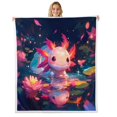 thumbnail image 1 of Erosebridal Pink Axolotl Throw Blanket for Couch 90x90, Girls Room Decorative, Lightweight, 1 of 6