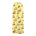 thumbnail image 6 of FRSASU Womens Fuzzy Pajama Pants – Soft Cherry Print Bottoms with Pockets, Cozy Fleece Lounge Sleepwear Pants Yellow, 6 of 7