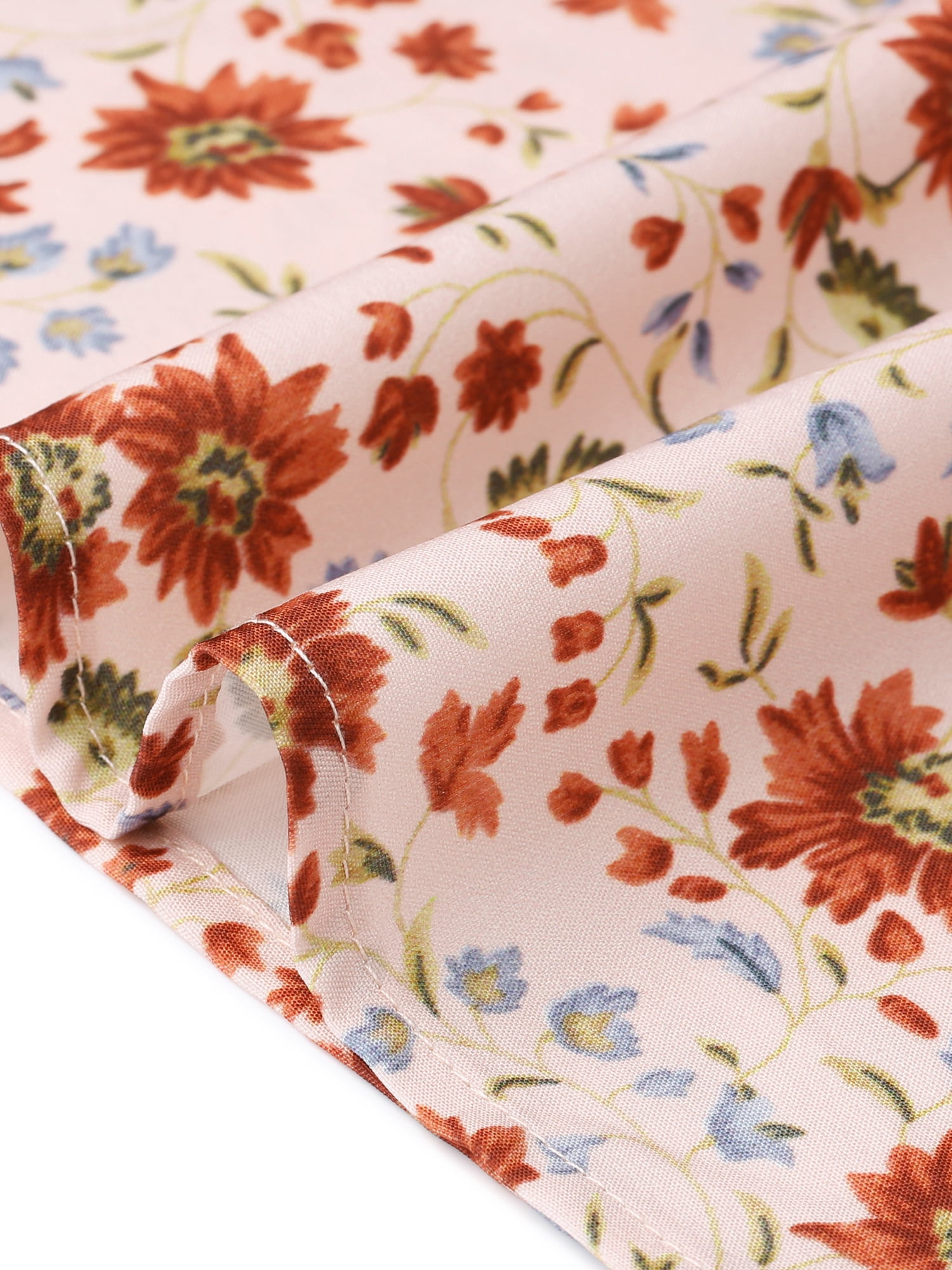 DARING DIVA Women's Plus Tulip Sleeves Crew Neck Floral Print Tops 3X Pink