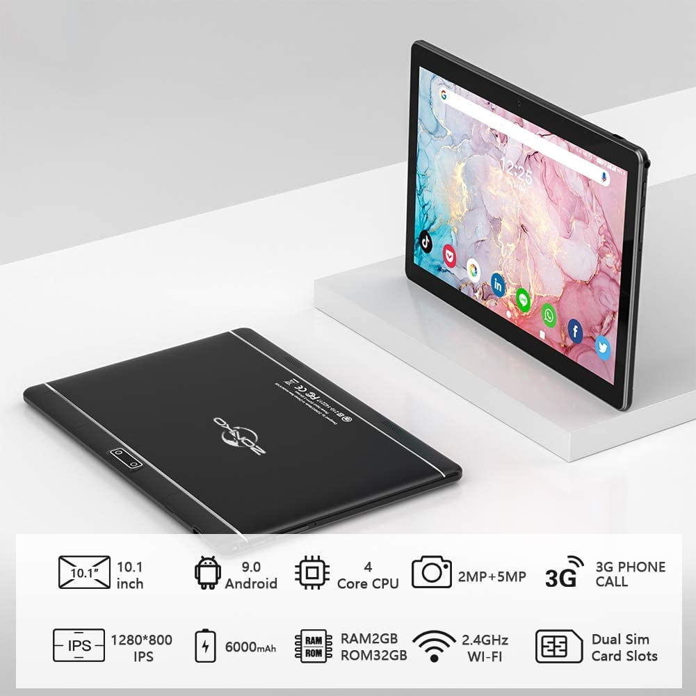Feonal Android Tablet 10 Inch Quad Core 2gbram 32gb Storge Android 9 0 Bluetooth Ips Hd Wifi Tablet White Walmart Com