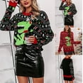 thumbnail image 2 of Zhany Chandail de Noël Laid pour Femmes Col Rond Adulte Chandail Festif Rouge Col Rond Chandail de Noël pour Femmes, 2 of 7