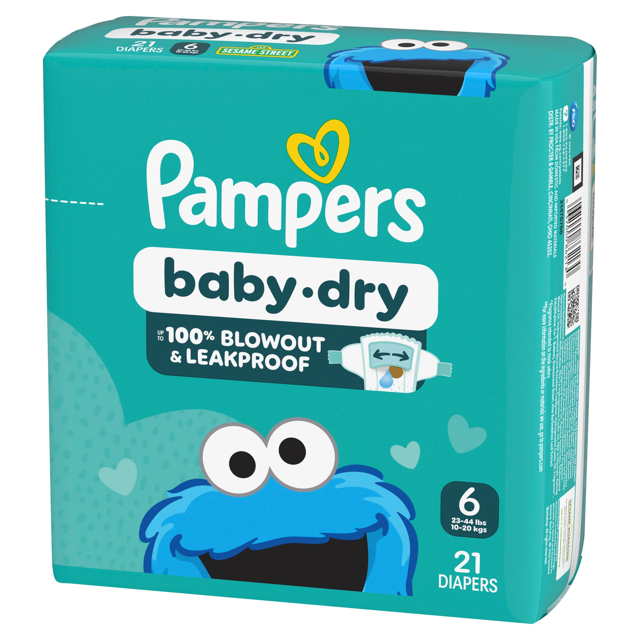 Pampers, Baby Dry Ultra Cushiony Diapers, Size 6 23-44 lbs