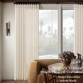 thumbnail image 3 of ASWZXCFGV Sage Green Linen Sheer Curtains 96 Inches Long Memory Shape Trained Pleated Curtain for Living Room with Hooks Rings Back Tab Pinch Pleat Drapes 96 Inch Length for Boho Bedroom, 3 of 9
