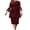 Wine#1, variant on Brilliant Womens Dresses Fashion Womens Casual Long Sleeve Round Neck Printed Knee Length Dress Black Dress Summer