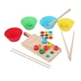 thumbnail image 1 of Bolas de arcoíris de madera en tazas con bolas, rompecabezas de cuentas con Clip de arcoíris de motor fino, juguete Montessori para niños pequeños, 1 of 9
