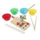 thumbnail image 1 of Bolas de arcoíris de madera en tazas, juego de cuentas con clip para clasificar y contar colores, juguete Montessori para niñas y niños, 1 of 9