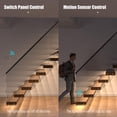 thumbnail image 2 of Kit de iluminación LED para escaleras con sensor de movimiento, luz LED cortable de 40 pulgadas (blanco cálido 3000 K, 16 escaleras), 2 of 7