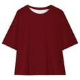 thumbnail image 3 of 5-15 Years Kids Girls Plus Size T Shirt Crew Neck Short Sleeve Top Casual Loose Summer Lounge School Blouse for Children, 3 of 8