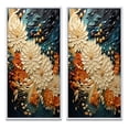 thumbnail image 2 of Designart "Orange Teal botanic Whirlwind II" Abstract Botanicals Framed Wall Art Set Of 2 - Orange Floral Gallery Wall Frame Set For Home Decor, 2 of 6
