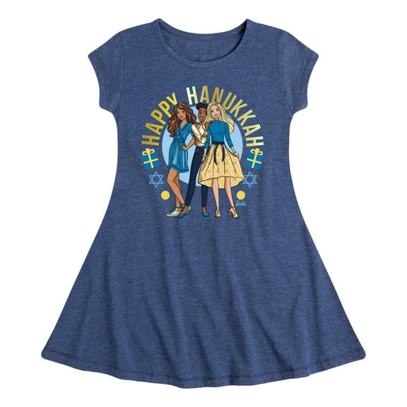 Barbie - Winter Holidays - Happy Hanukkah - Toddler & Youth Girls Fit & Flare Dress