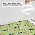 thumbnail image 3 of Dish Drying Mat, Simple Cute Cow Green Highly Absorbent Drying Matt Kitchen Counter, Dish Mat Drying Pad Dishes Drainer Mats for Kitchen Counter or Sink, 16 x 18 inch, 3 of 6